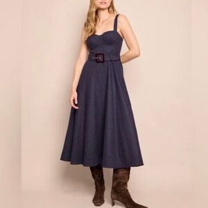 CARA CARA Calypso Dress In Navy Chalk Stripe, NWOT, NEVER WORN, NO FLAWS.